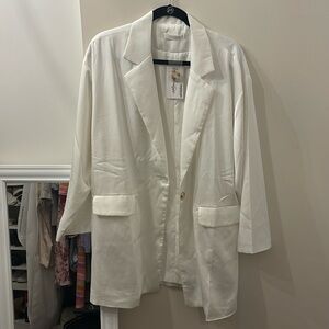 White Satin Blazer